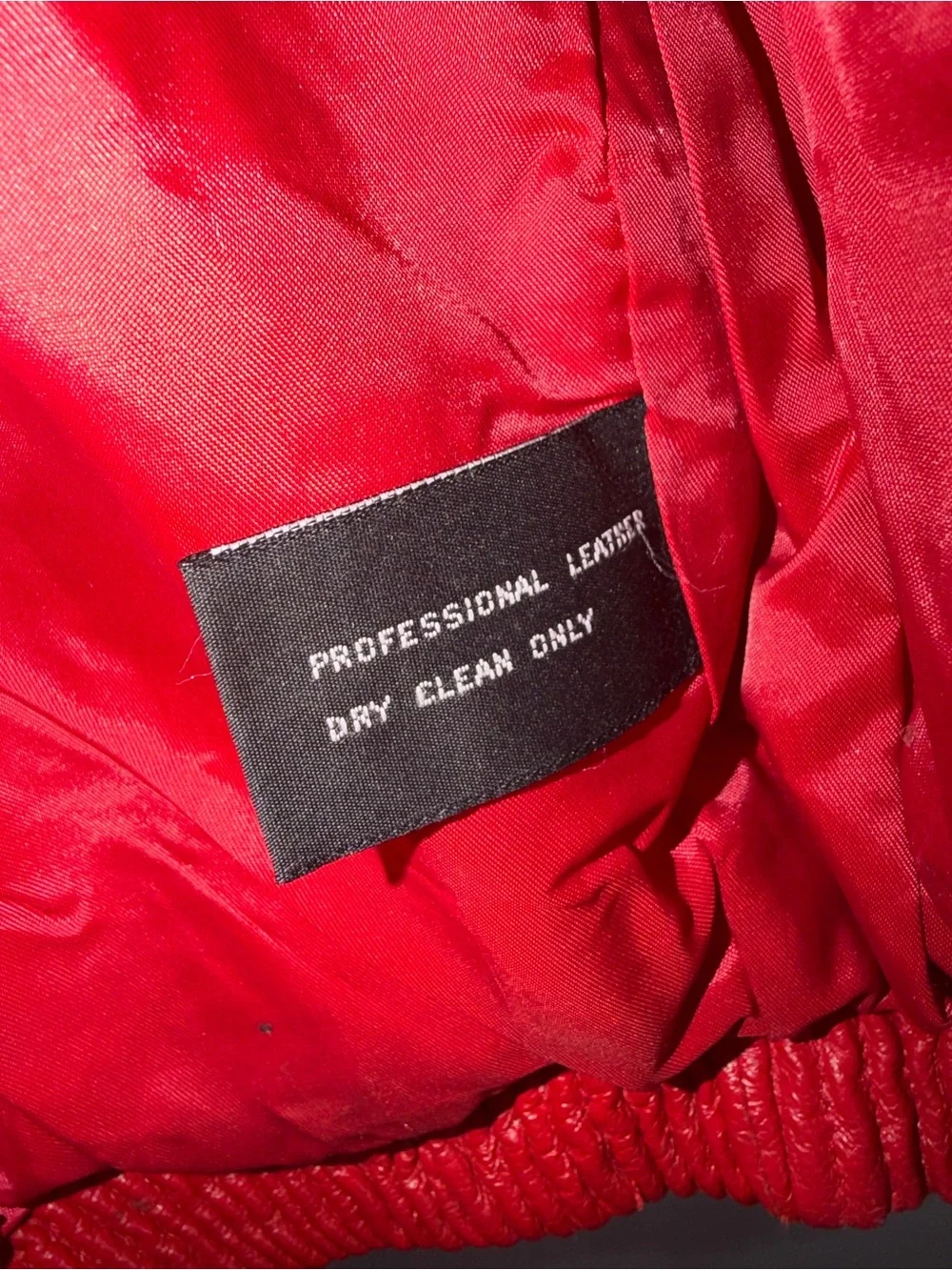 Genuine Italian Leather Kids Quilted Red Studded Bomber Jacket L 7